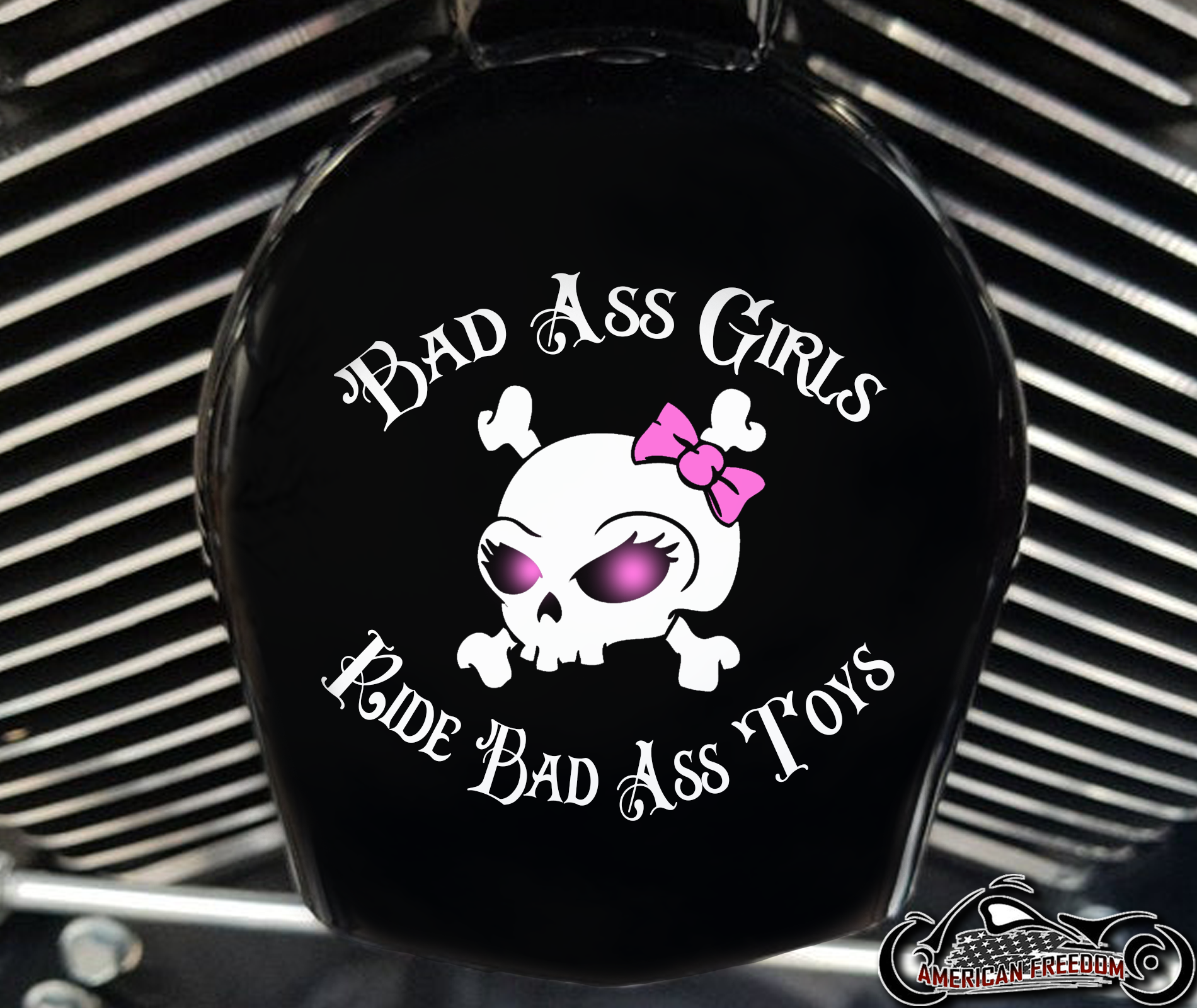 Custom Horn Cover - Bad Ass Girls Pink